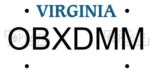 OBXDMM Virginia License Plate