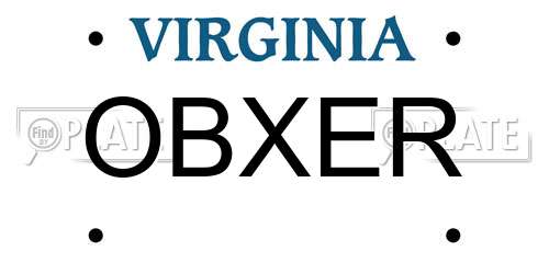 OBXER Virginia License Plate