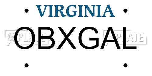 OBXGAL Virginia License Plate