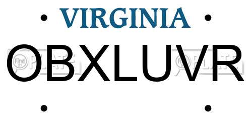 OBXLUVR Virginia License Plate