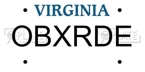 OBXRDE Virginia License Plate