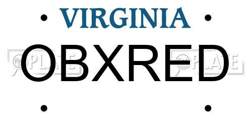 OBXRED Virginia License Plate