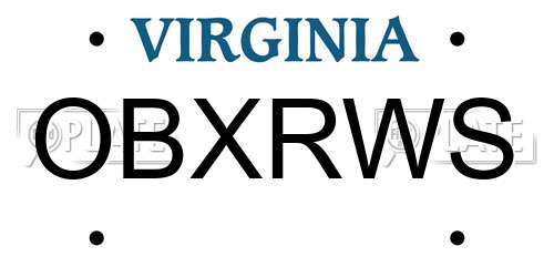 OBXRWS Virginia License Plate