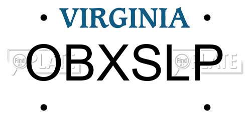 OBXSLP Virginia License Plate