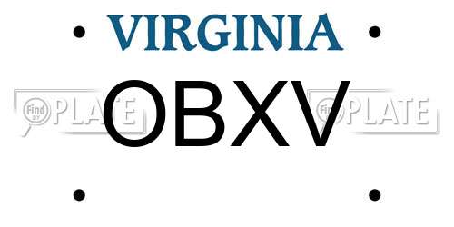 OBXV Virginia License Plate