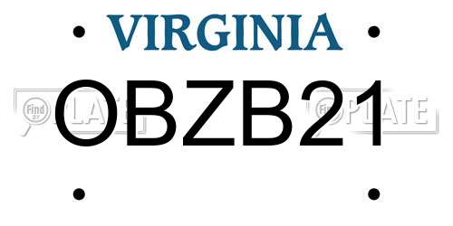 OBZB21 Virginia License Plate