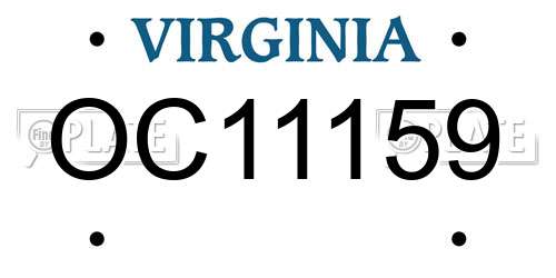 OC11159 Virginia License Plate