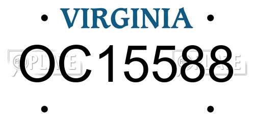 OC15588 Virginia License Plate
