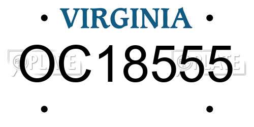 OC18555 Virginia License Plate