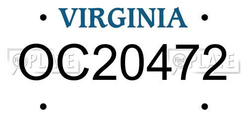 OC20472 Virginia License Plate