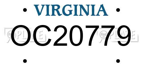 OC20779 Virginia License Plate