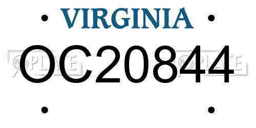 OC20844 Virginia License Plate