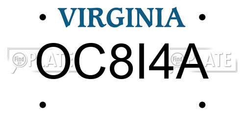 OC8I4A Virginia License Plate