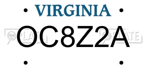 OC8Z2A Virginia License Plate