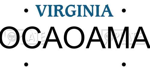OCAOAMA Virginia License Plate