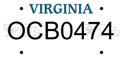 OCB0474 Virginia License Plate