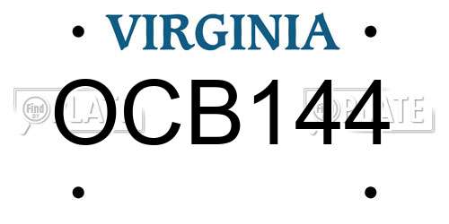 OCB144 Virginia License Plate