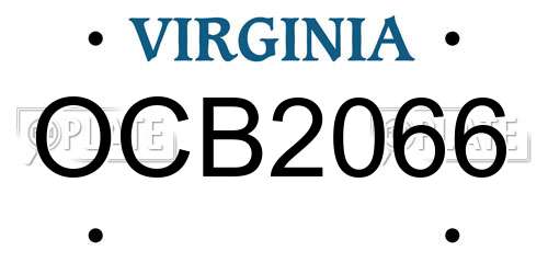 OCB2066 Virginia License Plate