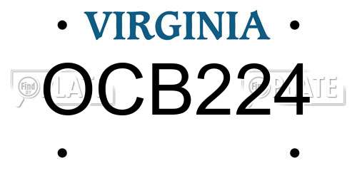 OCB224 Virginia License Plate