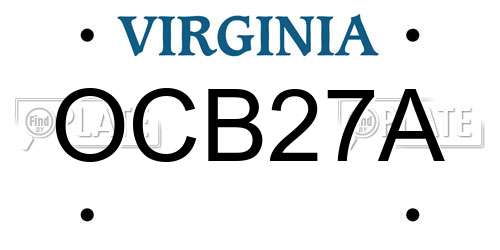 OCB27A Virginia License Plate