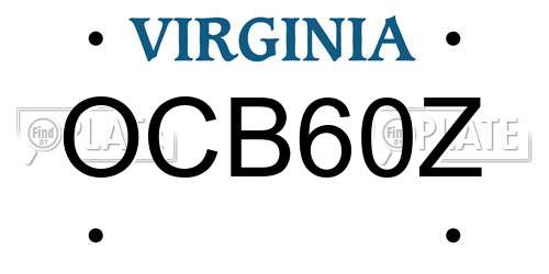 OCB60Z Virginia License Plate
