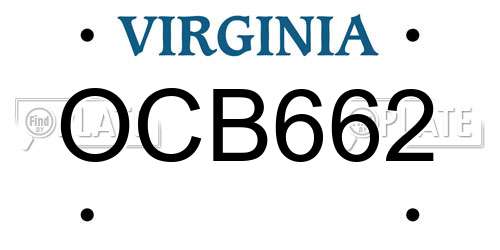 OCB662 Virginia License Plate