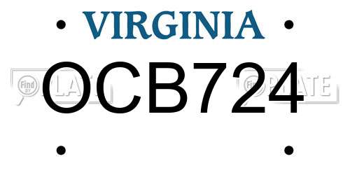 OCB724 Virginia License Plate