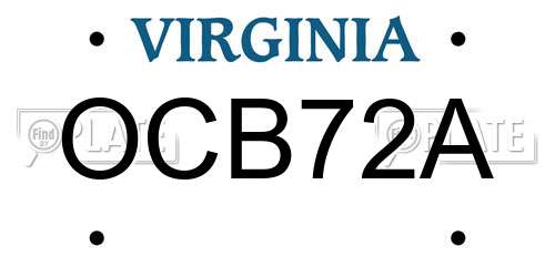 OCB72A Virginia License Plate