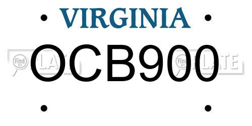 OCB900 Virginia License Plate