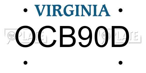 OCB90D Virginia License Plate