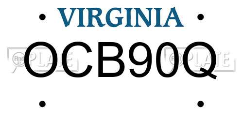 OCB90Q Virginia License Plate