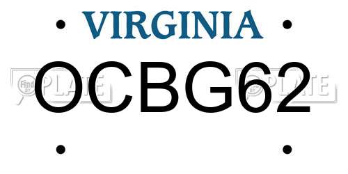 OCBG62 Virginia License Plate