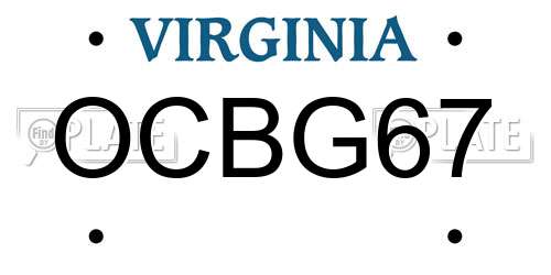 OCBG67 Virginia License Plate