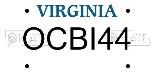 OCBI44 Virginia License Plate