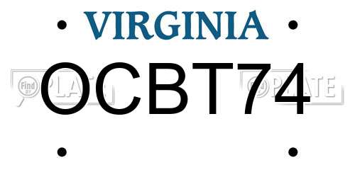 OCBT74 Virginia License Plate