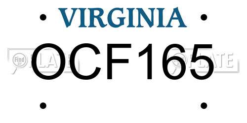 OCF165 Virginia License Plate