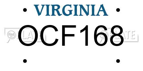 OCF168 Virginia License Plate