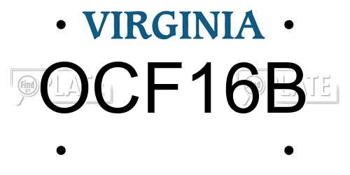 OCF16B Virginia License Plate