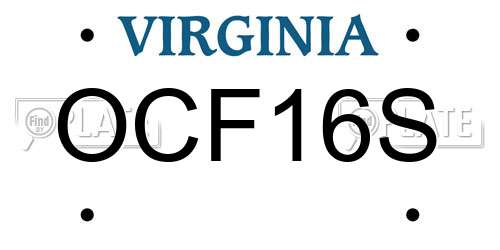 OCF16S Virginia License Plate