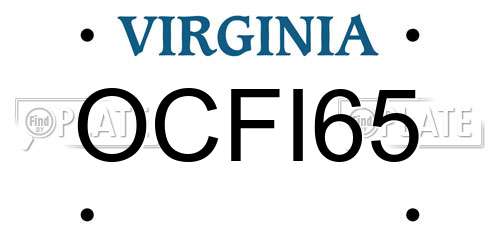 OCFI65 Virginia License Plate