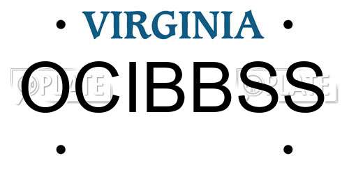 OCIBBSS Virginia License Plate