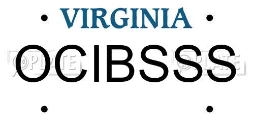OCIBSSS Virginia License Plate