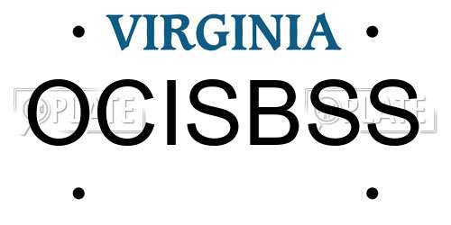 OCISBSS Virginia License Plate