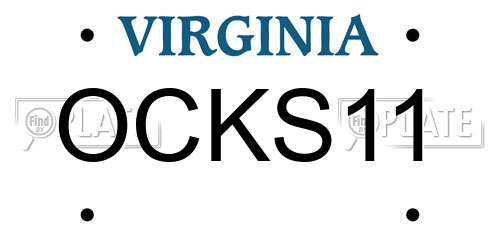 OCKS11 Virginia License Plate