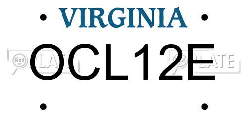 OCL12E Virginia License Plate