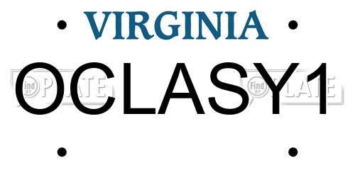 OCLASY1 Virginia License Plate