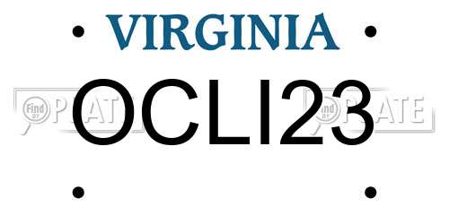 OCLI23 Virginia License Plate