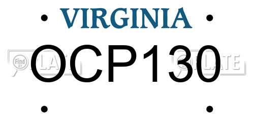 OCP130 Virginia License Plate