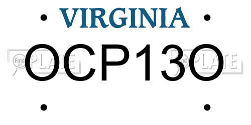 OCP13O Virginia License Plate