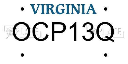 OCP13Q Virginia License Plate